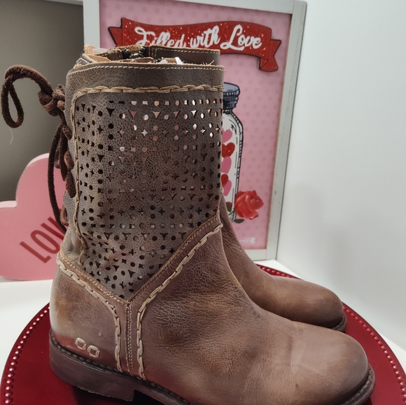 🥰EUC Bed Stu Cheshire Distressed Side Zip Mid-Calf Lace Up Leather Boot, 7.5 - Picture 8 of 16